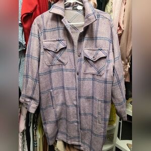 Plaid Purple Women's Oversized Coat
